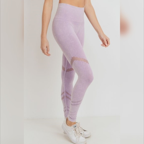 Mono B / Leggings Hut Pants - Perforation Highwaist Mineral Wash Seamless Leggin